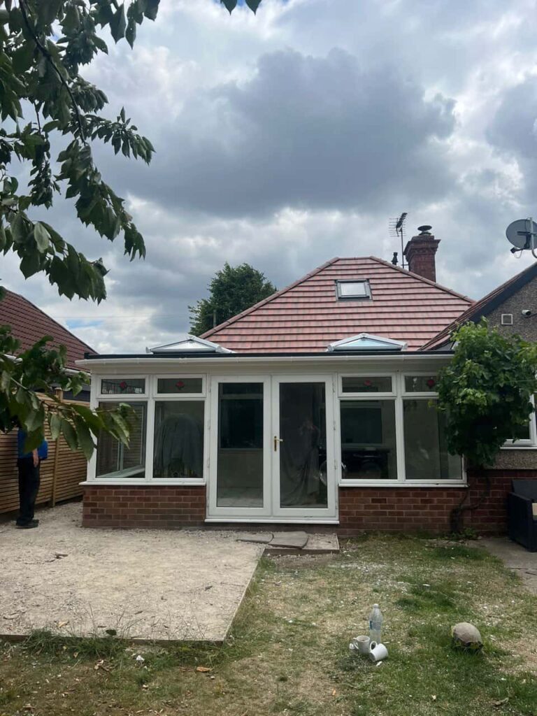 This is a photo of a hipped roof on a bungalow that has just had roof repairs carried out. Works carried out by LJ Roofing Haydon Wick
