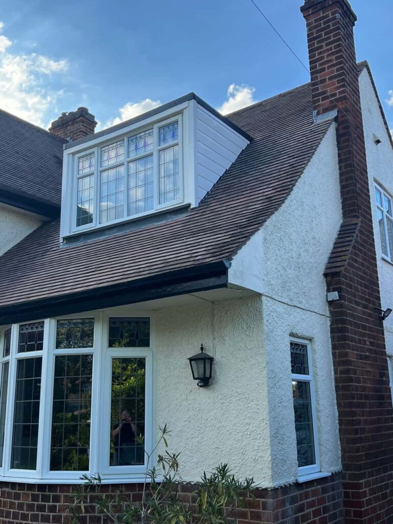This is a photo of a dormer window which has just had some repairs carried out where the roof and the dormer meet. Works carried out by LJ Roofing Haydon Wick